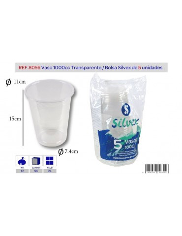 VASOS 1000CC PACK 5 TALLA EXTRA G